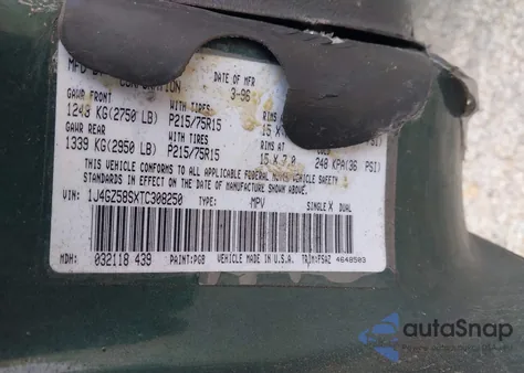 1996 Jeep Grand Cherokee Laredo из США, поврежденный, VIN 1J4GZ58SXTC308250